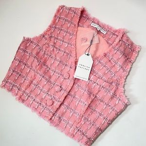 English Factory NWT Pink Cropped Vest